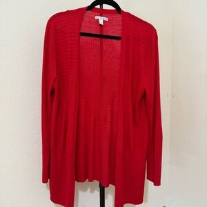 Dana Buchman Light Weight Red Cardigan
